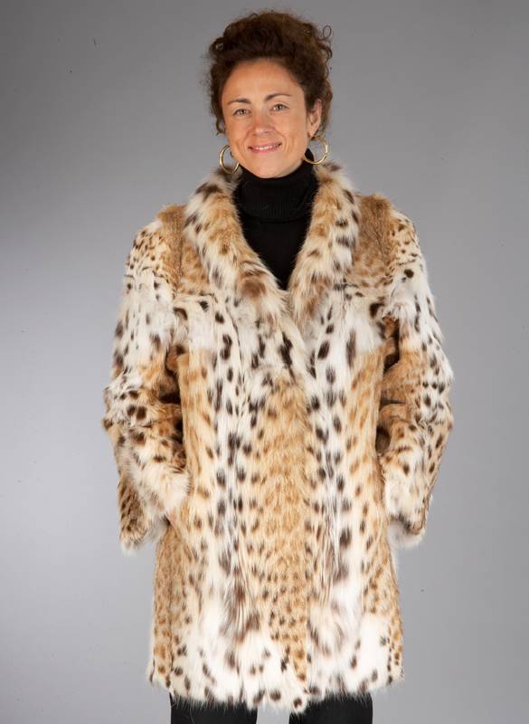Luchskatzenjacke, Gr. 38, 2 Einschubtaschen, cremefarb. Innenfutter, RÜckenl. ca. 86 cm, lt. EU-Vo.-Nr. 338/97 nach Anhang B innerhalb der EU ...