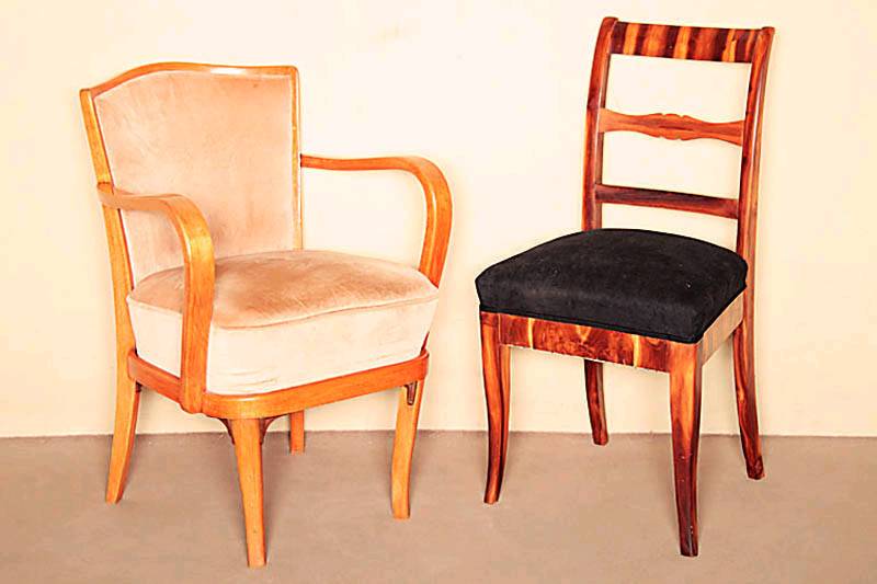 Thonet-Armlehnsessel, deutsch/Österreich, um 1938/56, Rahmen Bugholz bzw. Buche massiv, Beine mit stiltypischer Patentverschraubung, ...