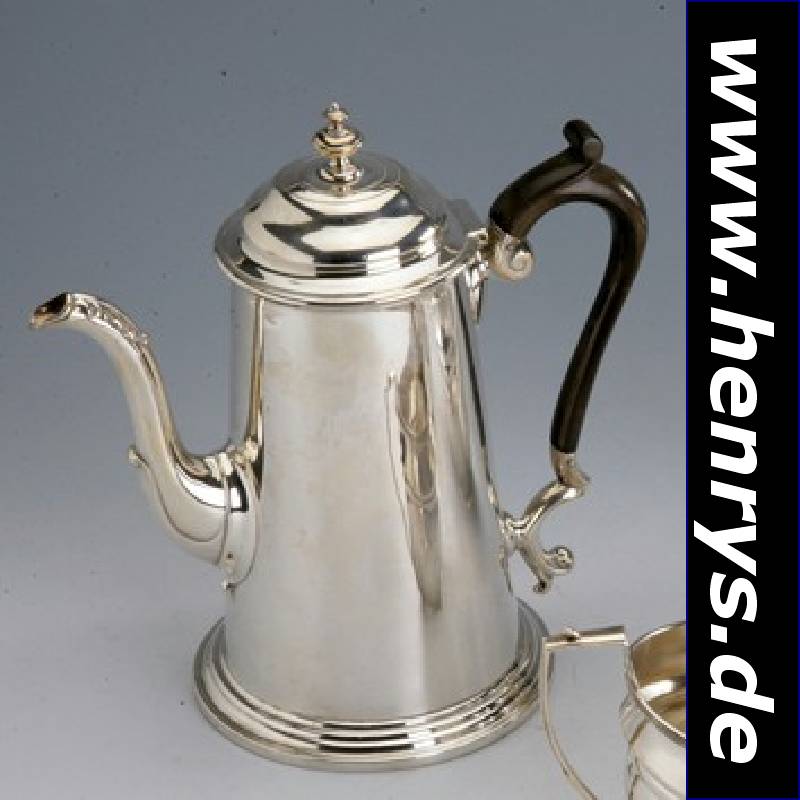 Kaffeekanne, London 1905, 925er Silber, Meistermarke ASPREY - eine der weltbekanntes- ten Gold- und Silberschmieden, konservativ, elegant, ...