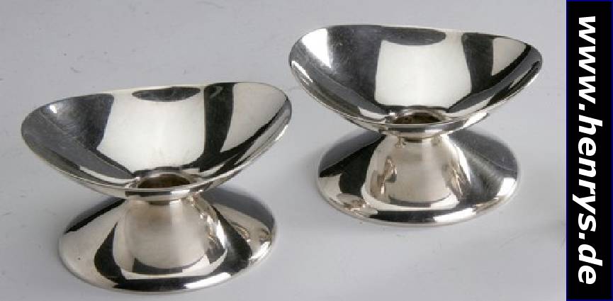 Kerzenleuchterpaar, Dänemark, Kolding, 925er Silber, Meistermarke Hans Hansen, H ca. 3.5 cm