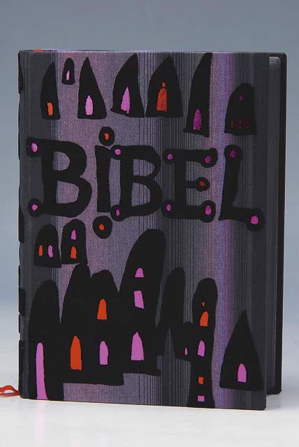 Die Bibel, illustriert von Friedensreich Hundertwasser (1928-2000), Pattloch Verlag 1995, reich illustriert, Einband und Schuber ebenfalls von ...