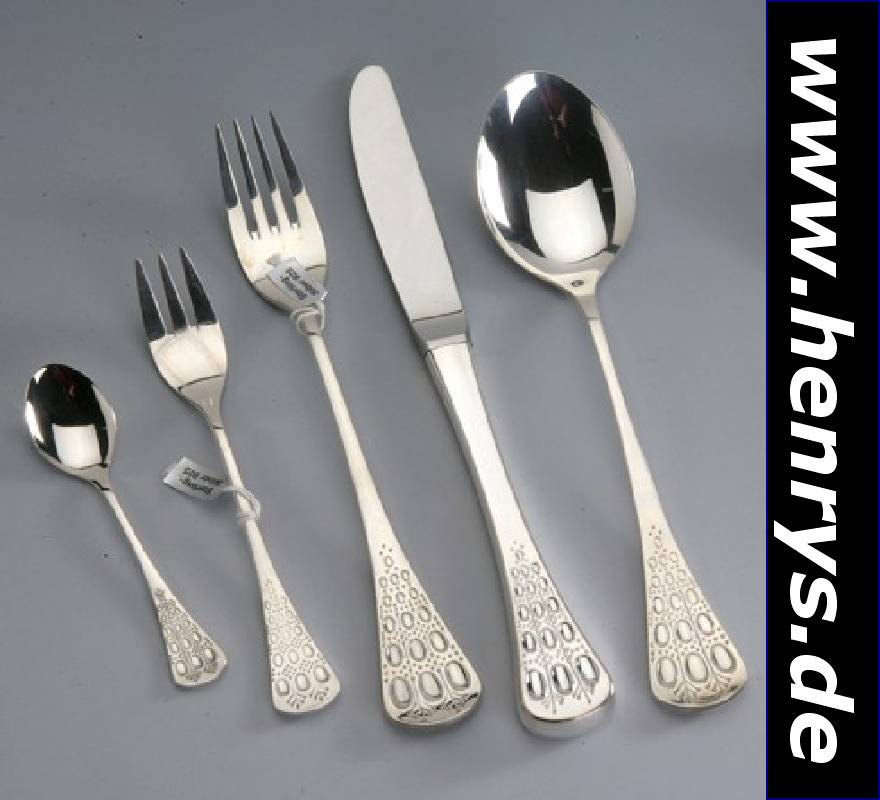62-teiliges Rosenthal Besteck, 925er Silber, aus der Serie "Classic Rose", best. aus: 6 Menuelöffel, -Gabeln und 4 -Messer (Klingen ...