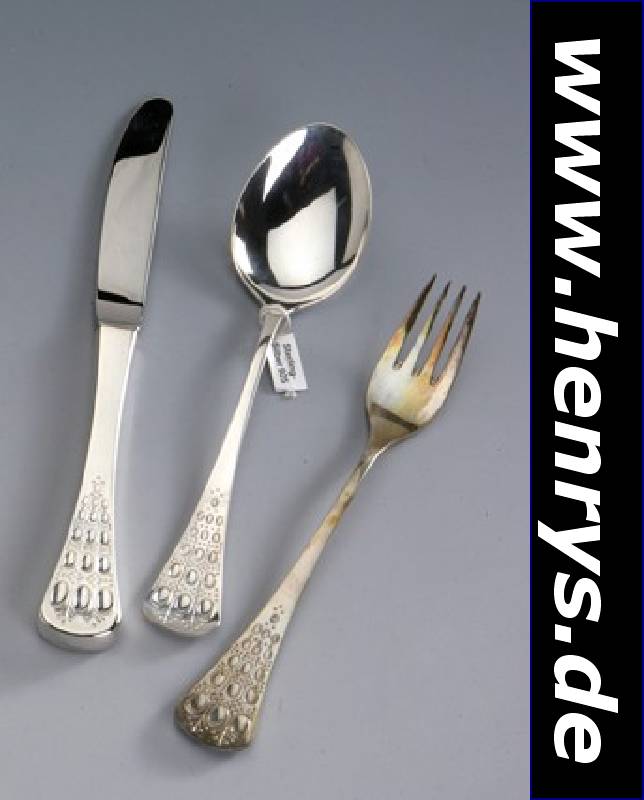 18-teiliges Rosenthal Frühstücksbesteck, 925erSilber, Serie "Classic Rose", best. aus:6 Frühstücksmesser (Klingen Stahl, Griffe ...