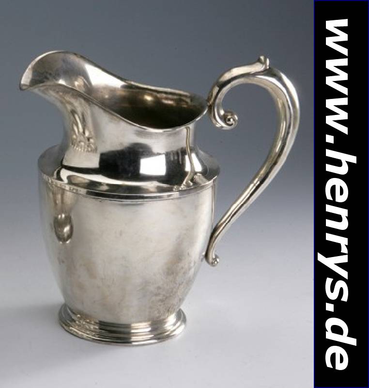 Karaffe, Amerika, Wallace, 925er Silber, schlichte, zeitlose Form, Fuß getreppt, ca. 615 g, H. ca. 22 cm, min. verbeult
