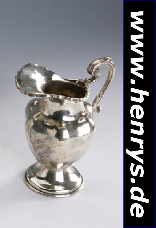 Milchkaraffe, Mexiko, 925er Silber, massiveVerarbeitung, Rand abstrakt floral, H. ca. 18 cm, ca. 410 g
