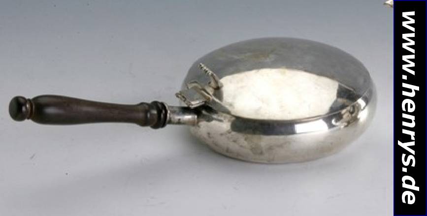 Kasserolle, Mexiko, 925er Silber, schlichte, zeitl. Form, Holzgriff, D. ca. 16 cm, Griffl. ca. 12 cm, ca. 340 g