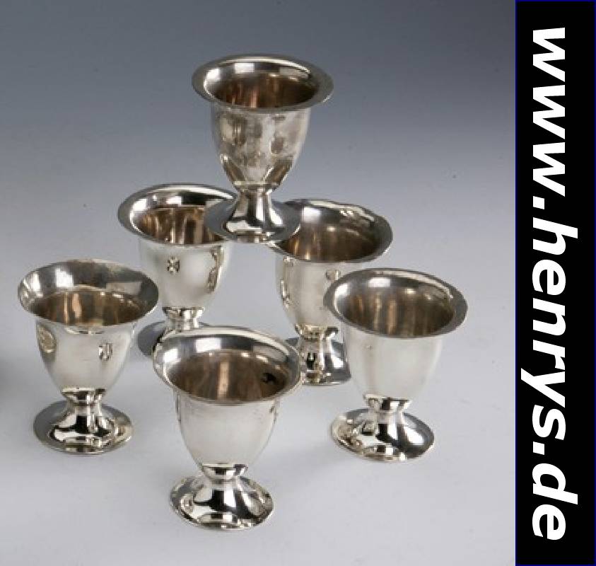 6 Schnapsbecher, Mexiko, 925er Silber, klassische, zeitlose Form, H. ca. 7 cm, ca. 340 g