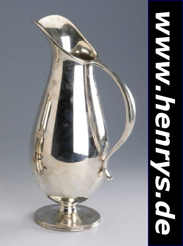 Krug, deutsch, Wilkens Bremen, 925er Silber, glatte, schlanke Form, klassisch, H. ca. 30 cm, ca. 730 g