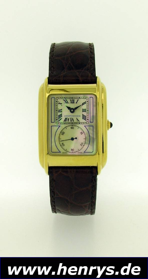 AUGUSTE REYMOND sog. Doctors-Watch, Schweiz für den dtsch. Markt um 1996, Garantiekarte unausgef., Rectangulärgeh., hartverg., Edelstahldruckboden, ...