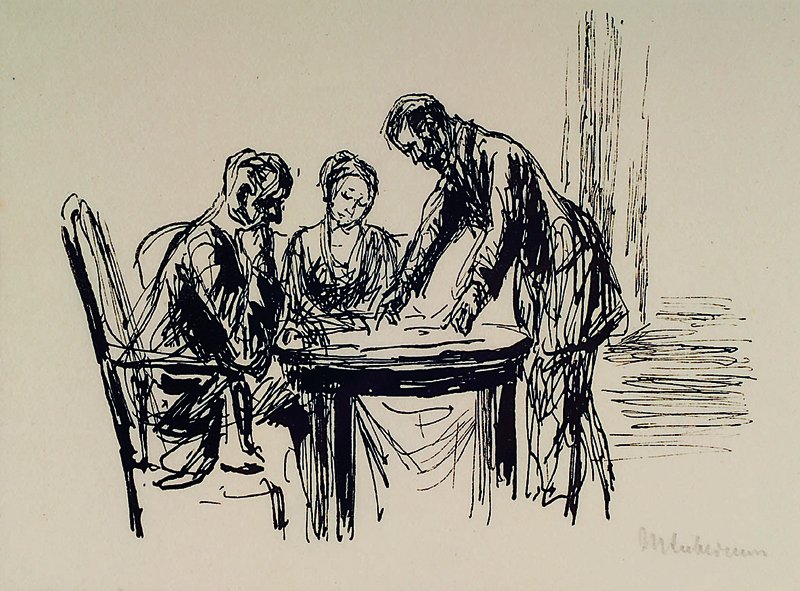 Liebermann, Max, 1847-1935, Holzstich, handsigniert, ca. 8.5x11cm