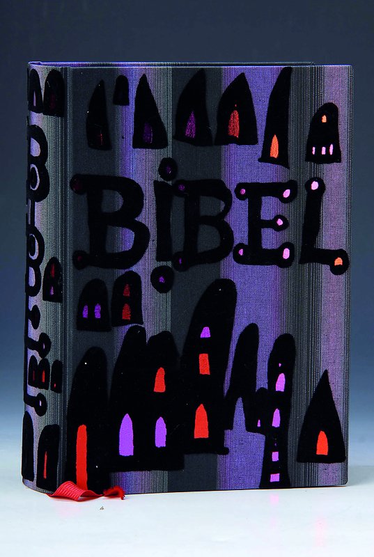 Die Bibel, illustriert von Friedensreich Hundertwasser (1928-2000), Pattloch Verlag 1995, Schuber mit leichtem Lichtrand