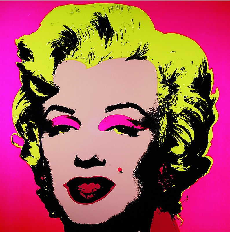Marilyn, Farbsiebdruck nach Andy Warhol, rückseitig gestempelt Ed. Sunday B. Morning, und: Fill in Your own signature, ca. 91x91cm