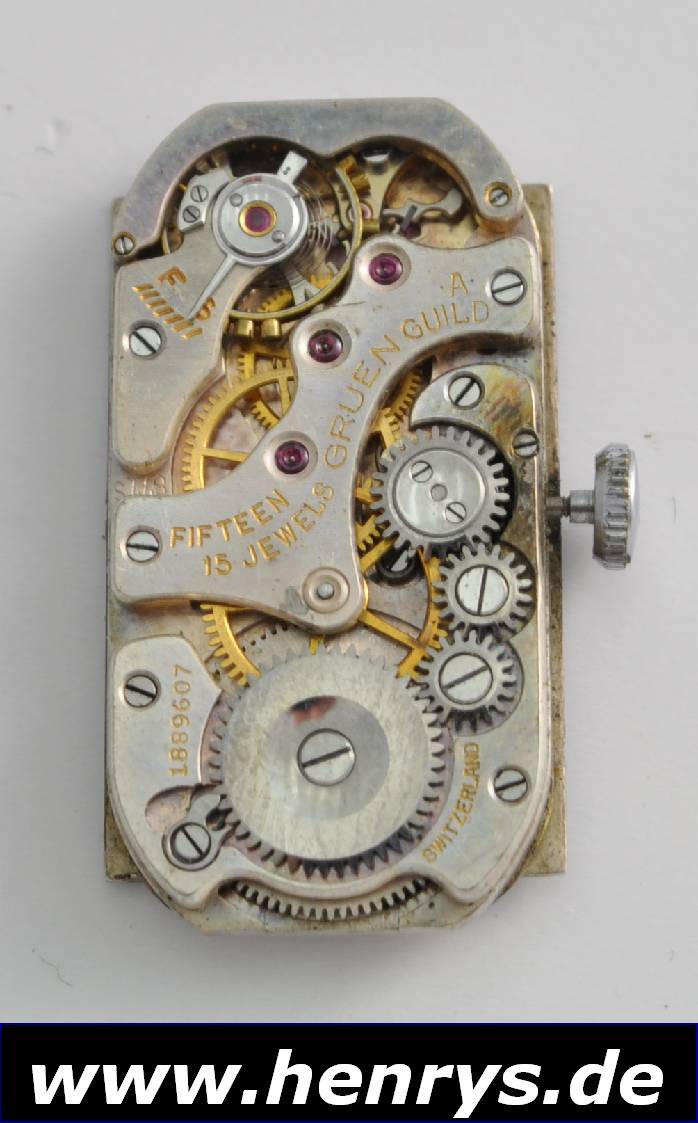 Detail c: ALPINA GRUEN seltene Herrenarmbanduhr sog. Doctors-Watch, Schweiz um 1934, typ. aus der Mitte gezogene Zeigerachsen, Anz. v. Std., Min. & dezentrale ...