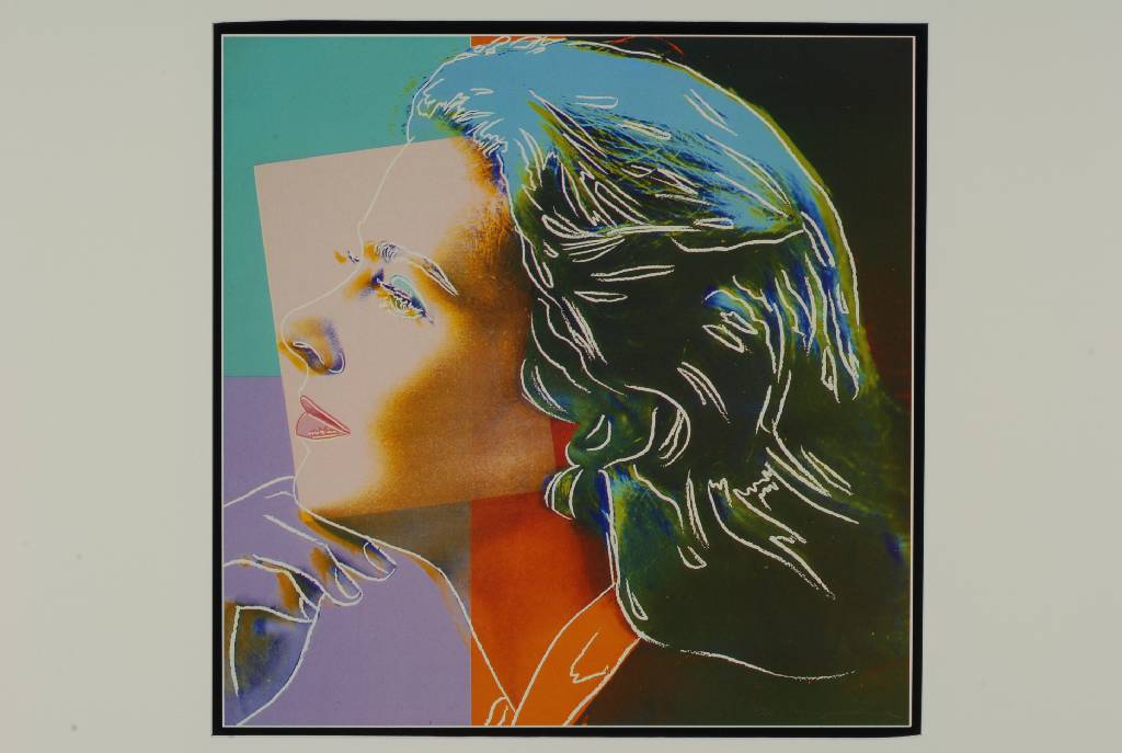 Warhol, Andy, 1928-1987, Portrait of Ingrid Bergmann, drei Farboffsets nach Siebdrucken aus dem Portfolio zur Ausst. Galerie Börjeson Malmö 1983, ...