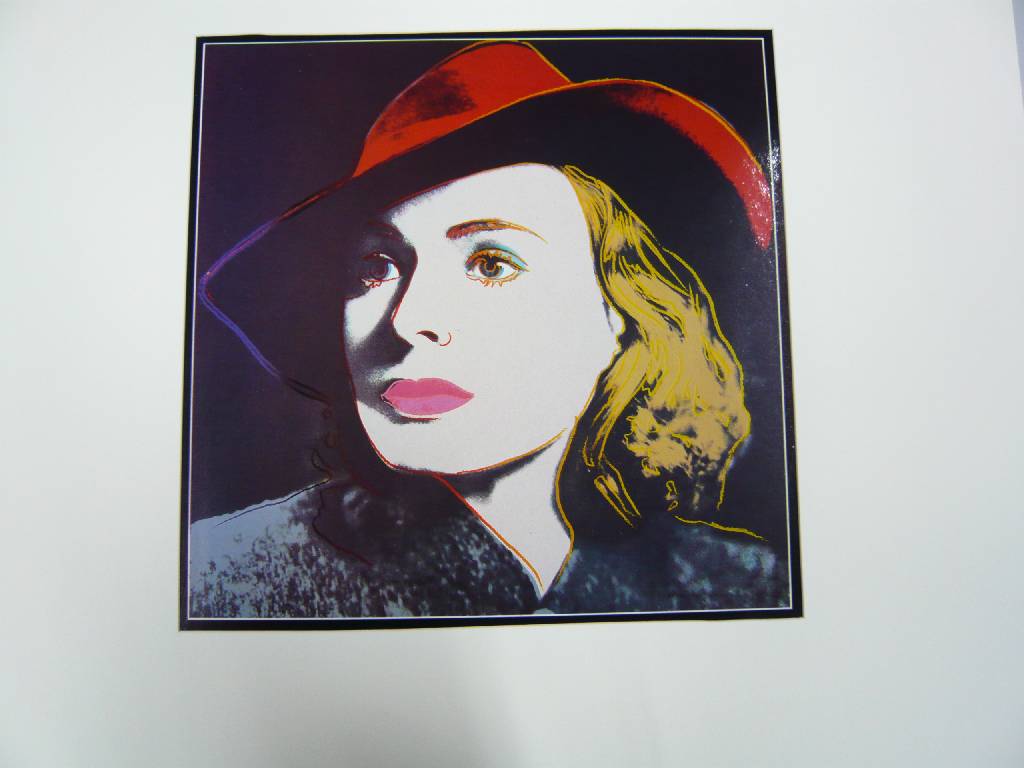 Detail b: Warhol, Andy, 1928-1987, Portrait of Ingrid Bergmann, drei Farboffsets nach Siebdrucken aus dem Portfolio zur Ausst. Galerie Börjeson Malmö 1983, ...