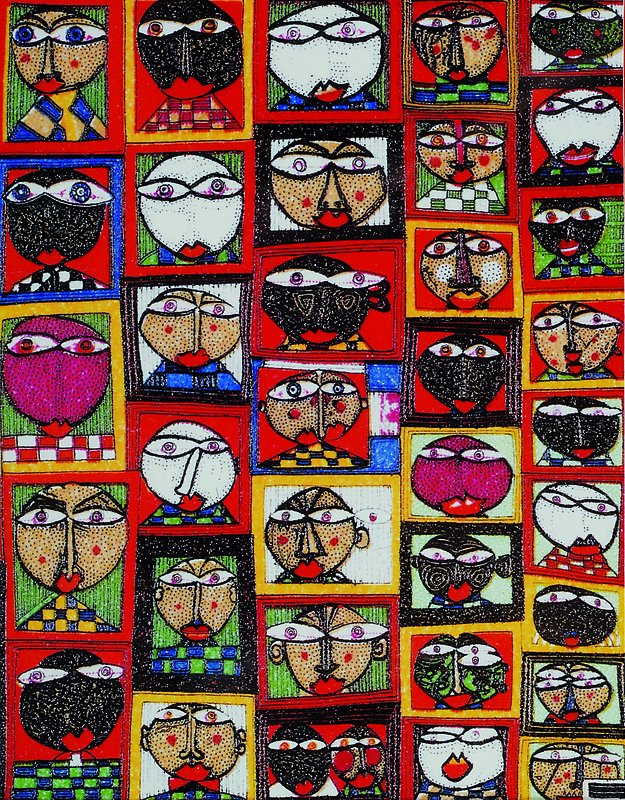 Hundertwasser, Friedensreich, 1928-2000, Europarat-Gipfelkonferenz Wien 1993, Farboffset und Briefmarke, handsign. und num. 755/3000, u.Gl., R.