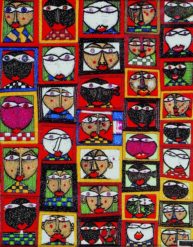 Hundertwasser, Friedensreich, 1928-2000, Europarat-Gipfelkonferenz Wien 1993, Farboffset und Briefmarke, handsign. und num. 720/3000, u.Gl., R.