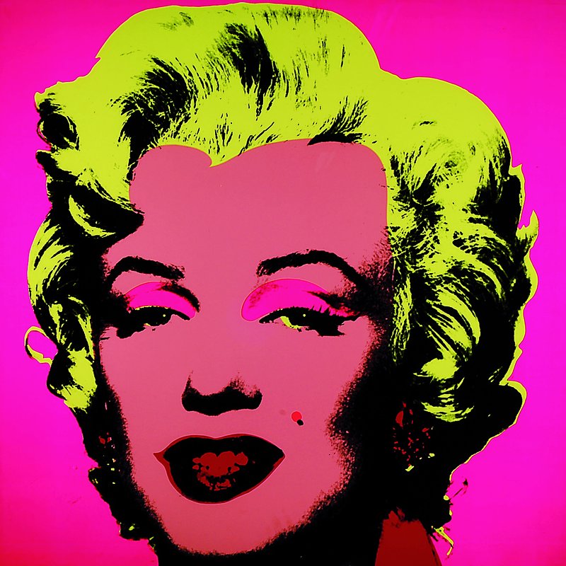 Warhol, Andy, 1928-1987, Marilyn, Farbsiebdruck, rückseitig gestempelt:fill in Your own signature und Edition Sunday B. Morning, dazu handsigniert ...