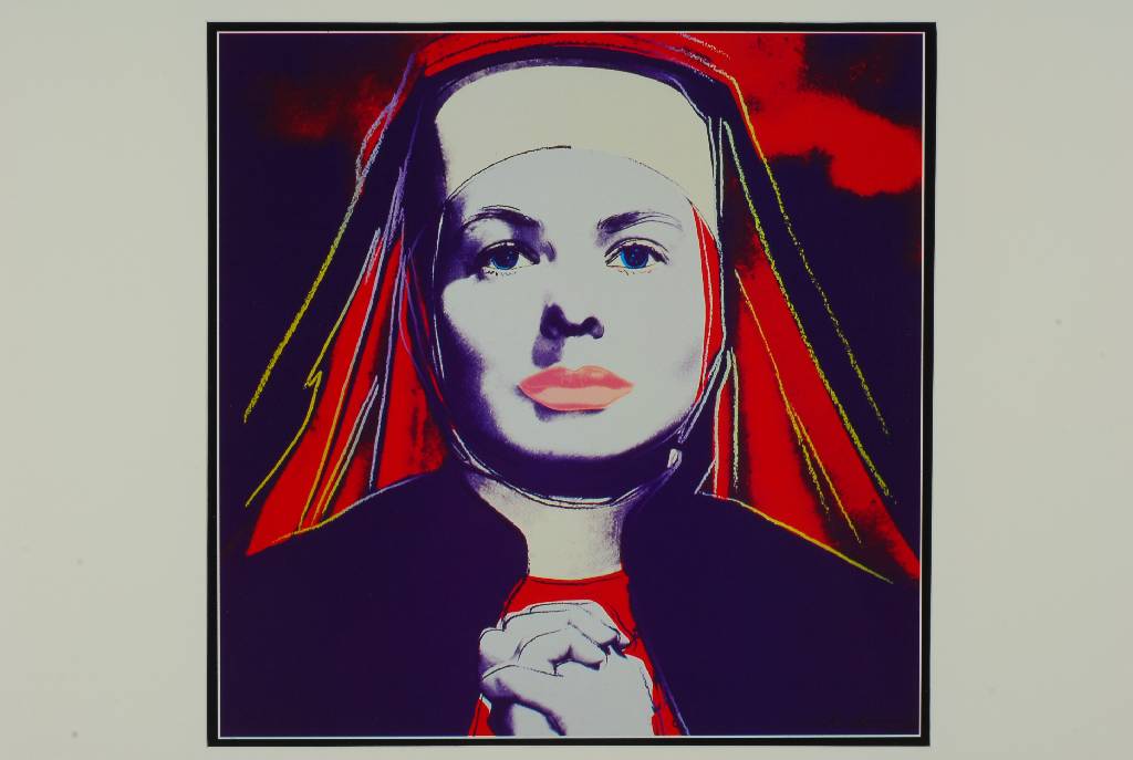 Warhol, Andy, 1928-1987, Portrait of Ingrid Bergmann, vier Farboffsets nach Siebdrucken aus dem Portfolio zur Ausst. Galerie Börjeson Malmö 1983, ...