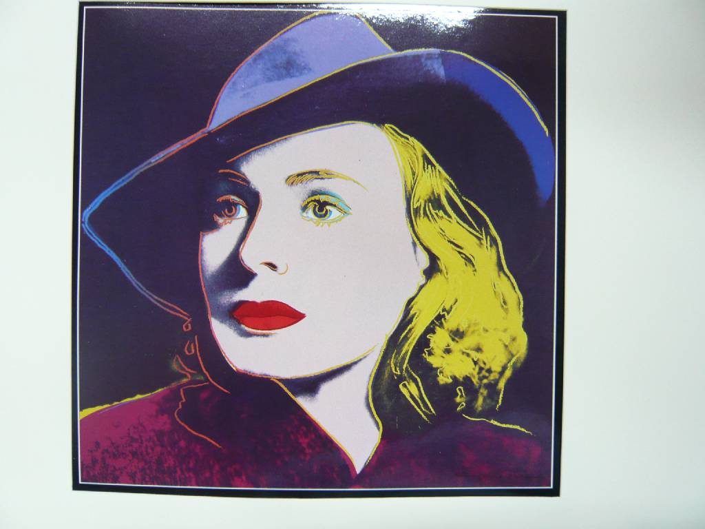 Detail b: Warhol, Andy, 1928-1987, Portrait of Ingrid Bergmann, vier Farboffsets nach Siebdrucken aus dem Portfolio zur Ausst. Galerie Börjeson Malmö 1983, ...