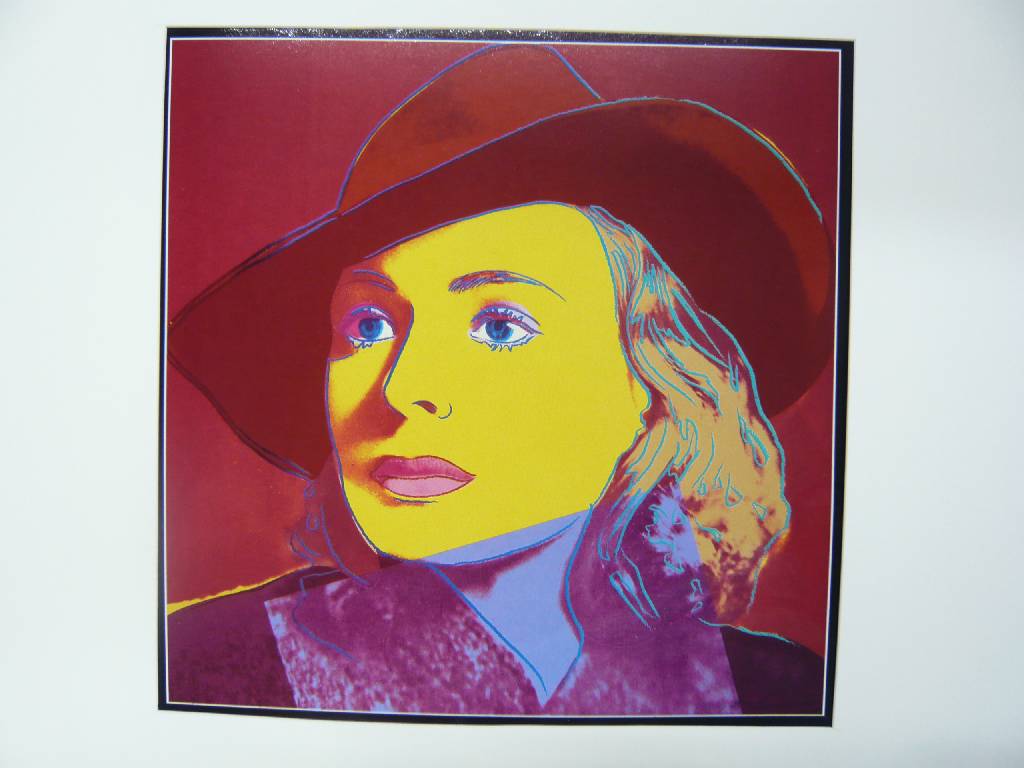 Detail c: Warhol, Andy, 1928-1987, Portrait of Ingrid Bergmann, vier Farboffsets nach Siebdrucken aus dem Portfolio zur Ausst. Galerie Börjeson Malmö 1983, ...