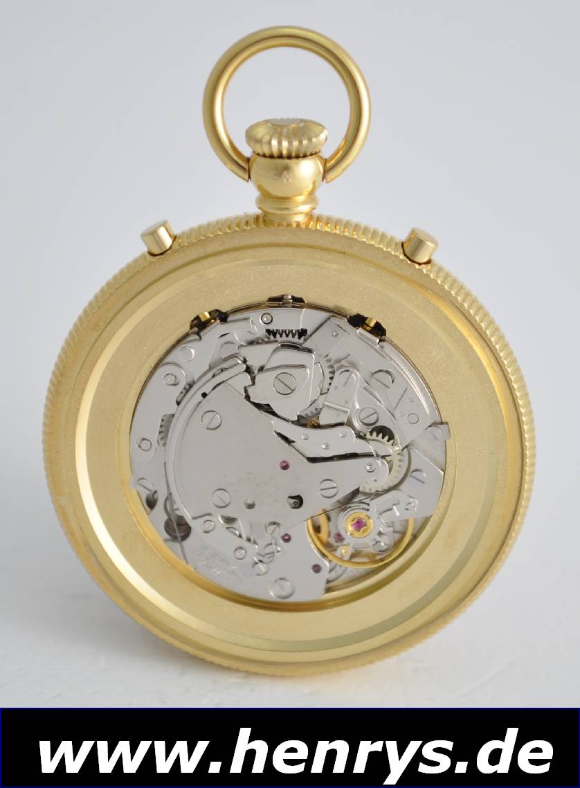 Detail b: AUGUSTE REYMOND offene Herrentaschenuhr, Schweiz um 1985, Kronenaufzug, Metallgeh. hartverg., Boden & Glasrand aufgedr., Anz. v. Std., Min., kl. ...