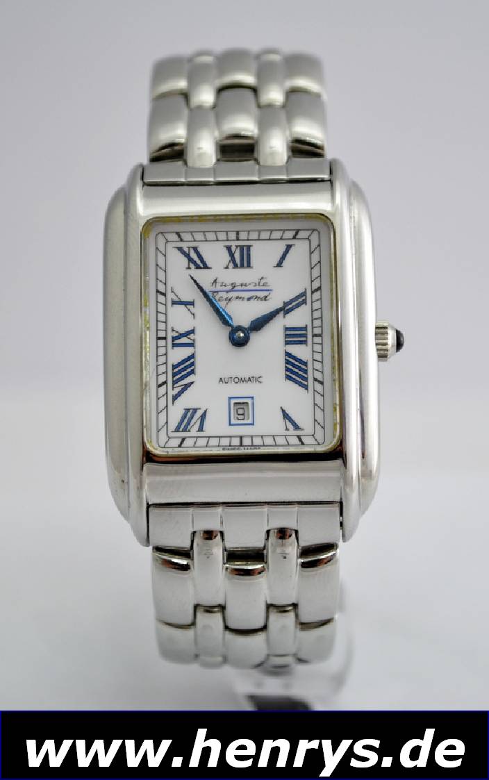 AUGUSTE REYMOND Armbanduhr, Automatik, Schweiz um 2000, Edelstahl pol., neutr. Stahlband m. Faltschl., beids. Mineralvergl., Kontrastzifferblatt, ...