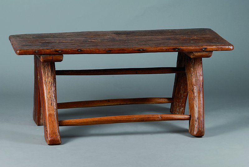 Bauerntisch, deutsch, um 1850, Eiche mass., Beine versprosst, st. Reste alten Wurmbefalls, Alterssch., ca. 49x112x48 cm