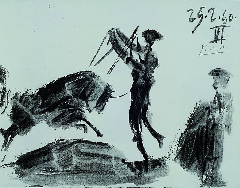 Picasso, Pablo, 1881-1973, 4 Heliogravuren aus: A los Toros avec Picasso, Ed. Draeger Freres Andre Sauret Paris 1961, je ca. 22x28cm
