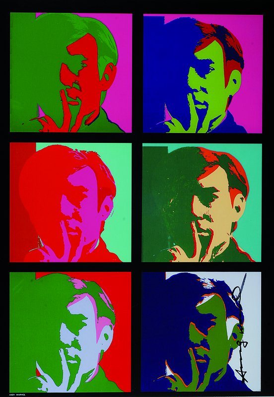 Warhol, Andy, 1928-1987, Selbstbildnis Andy Warhol in verschiedenen Farben, Farbsiebdruck, handsign., u. Gl., ca. 73x58cm, R.