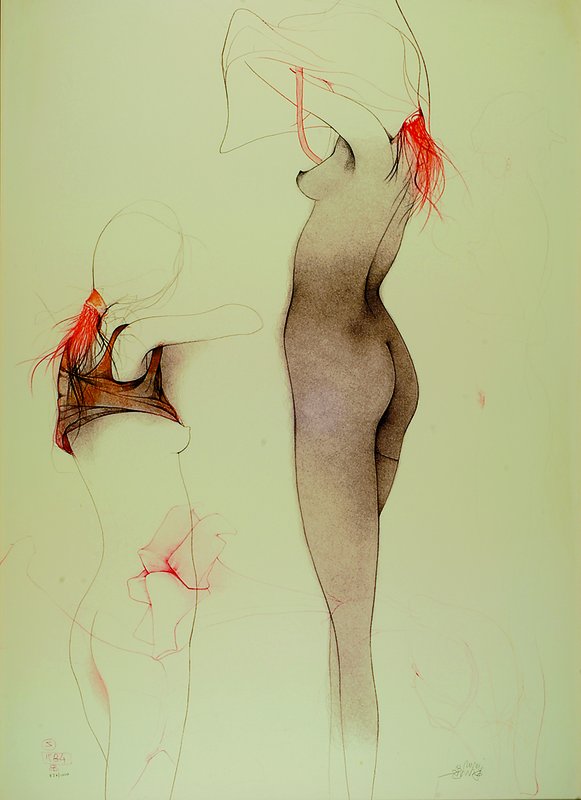 Bruni, Bruno, geb. 1935 Gradara/Italien, Farblithographie von 1984, handsigniert und num. 837/1000, ca. 87x62cm, unter Glas, Rahmen