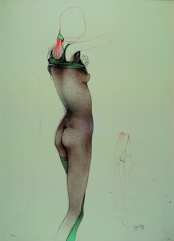 Bruni, Bruno, geb. 1935 Gradara/Italien, Farblithographie, handsigniert und num. 837/1000, ca. 87x62cm, unter Glas, Rahmen