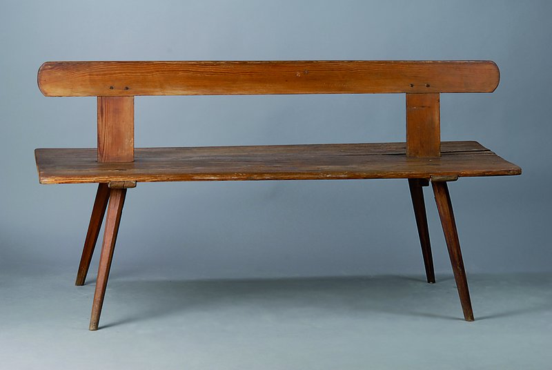 Doppelbank, um 1900, Eiche, seltenes Möbel, alt belassen, schwundrissig, Überholung empf., ca. 72x150x67 cm