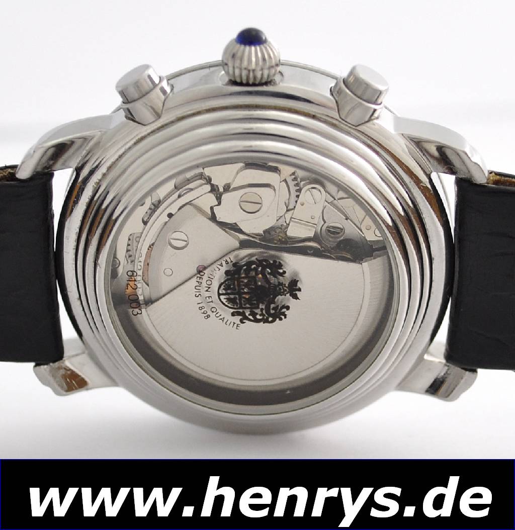 Detail b: AUGUSTE REYMOND Armbandchronograph mit Kalender und Mondphase, Automatik, Schweiz um 2005, Metallgeh., beids. vergl., Schmuckkrone, Boden & Glasrand ...