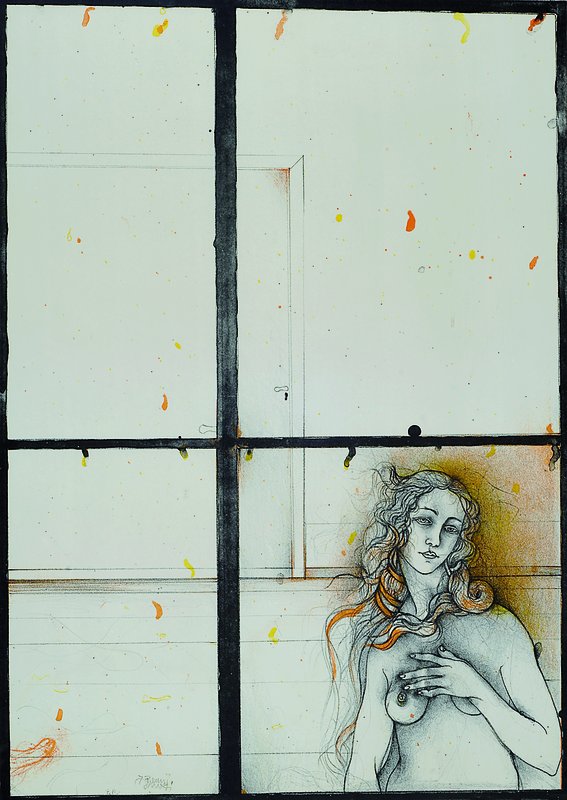 Bruni, Bruno, geb. 1935 Gradara, Farblithographie, handsigniert, bezeichnet e.a., ca. 70x50cm, unter Glas, Rahmen