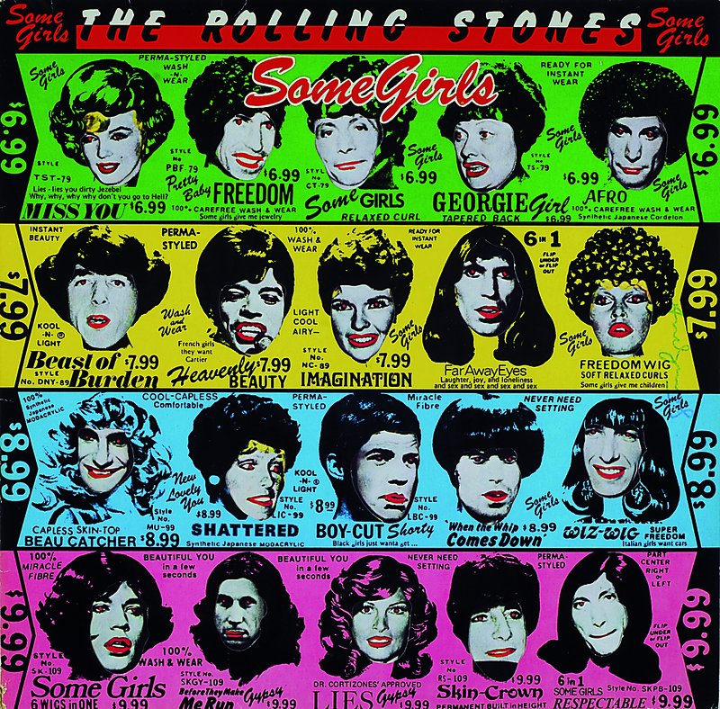Warhol, Andy, 1928-1987, The Rolling Stones Schallplatte:"Some Girls", handsigniert, Passepartout, unter Glas gerahmt, ca.31x32cm