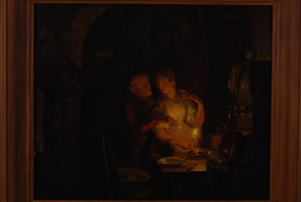 Jan Hendrik van Grootvelt, 1808 Maurik (Gelderland) - 1855 Herzogenbusch, Schaffenszeit 1823-1855 Niederlande, hier: Kücheninterieur, Paar bei ...