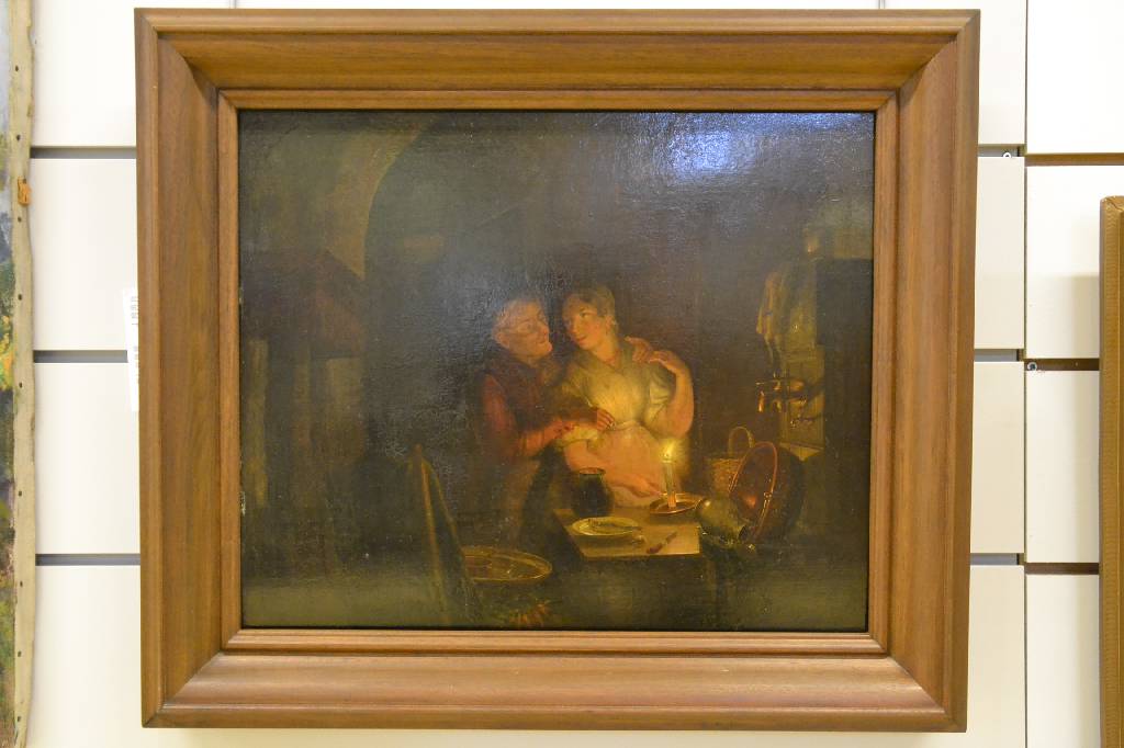 Detail a: Jan Hendrik van Grootvelt, 1808 Maurik (Gelderland) - 1855 Herzogenbusch, Schaffenszeit 1823-1855 Niederlande, hier: Kücheninterieur, Paar bei ...