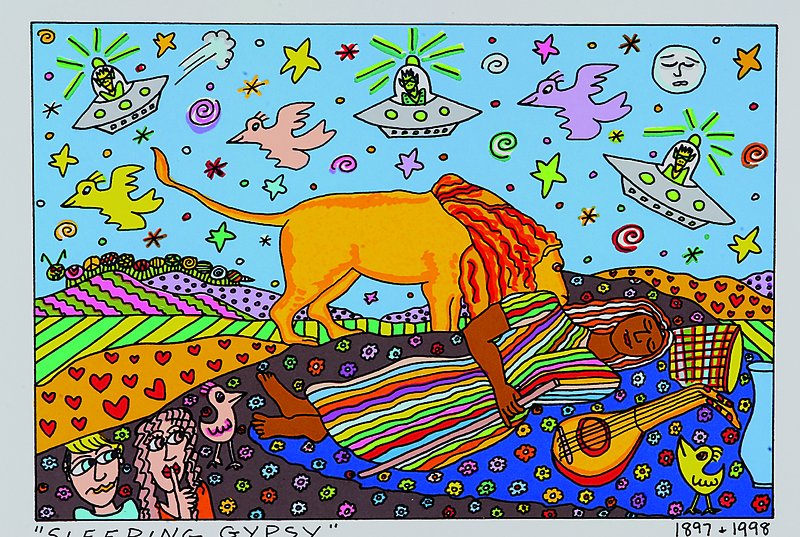 Rizzi, James, 1950 New York - 2011, Sleeping Gypsy, Original Farblithographie von 1998 auf Bütten, Blattgrösse ca. 20x13 cm, Motivgrösse ca. ...