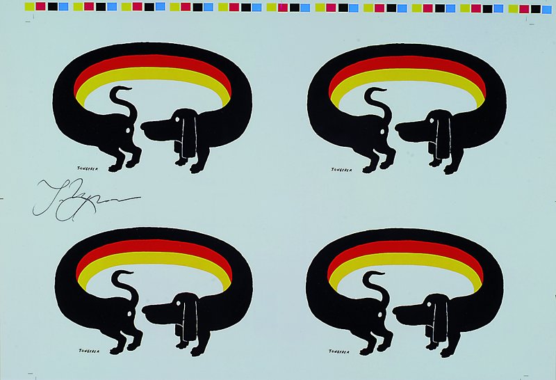 Tomi Ungerer, geb. 1931 Straßburg, Germany, Farboffset Andruckbogen, handsigniert, unter Glas, gerahmt, ca. 35x20cm
