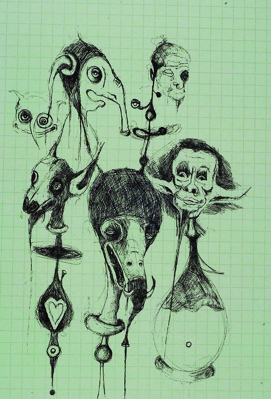 Tobias, Gerd & Uwe, geb. 1973, Ohne Titel, Lithographie, rückseitig handsigniert, ca. 36x27cm