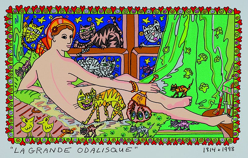 Rizzi, James, 1950-2011 New York, La Grande Odalisque 1814+1998, Farblithografie, ca. 16x27cm