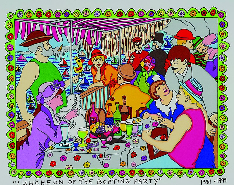 Rizzi, James, 1950-2011 New York, Luncheon of the boating people 1881+1999, Farblithografie, ca. 20x26cm