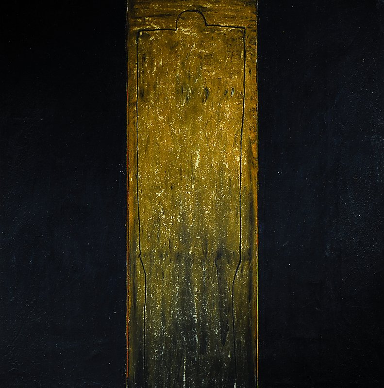 Weber, Hermann, geb. 1956 Biberach, Öl/Tempera auf Stoff, Triptychon, verso monogrammiert und dat. 1989, ca. 125x120 cm