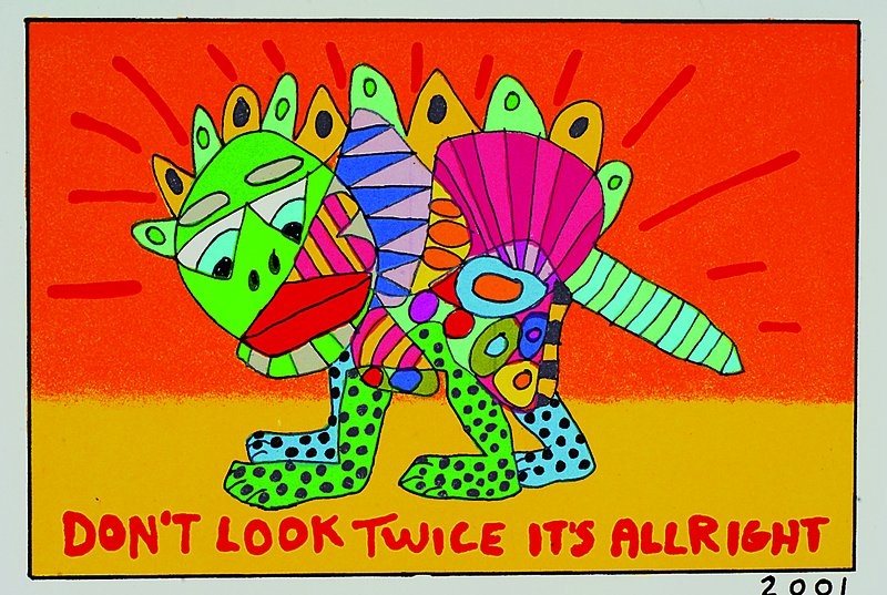 Rizzi, James, 1950 New York - 2011, Don´t look twice its allright, Farblithografie von 2001 auf Bütten, Blattgrösse ca. 23x17cm, Motivgrösse ca. ...
