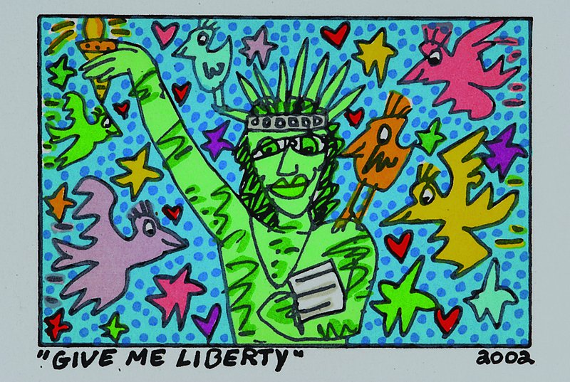 Rizzi, James, 1950 New York - 2011, Give me liberty, Original Farblithografie von 2002 auf Bütten, Blattgrösse ca. 14.5x12cm, Motivgrösse ca. ...