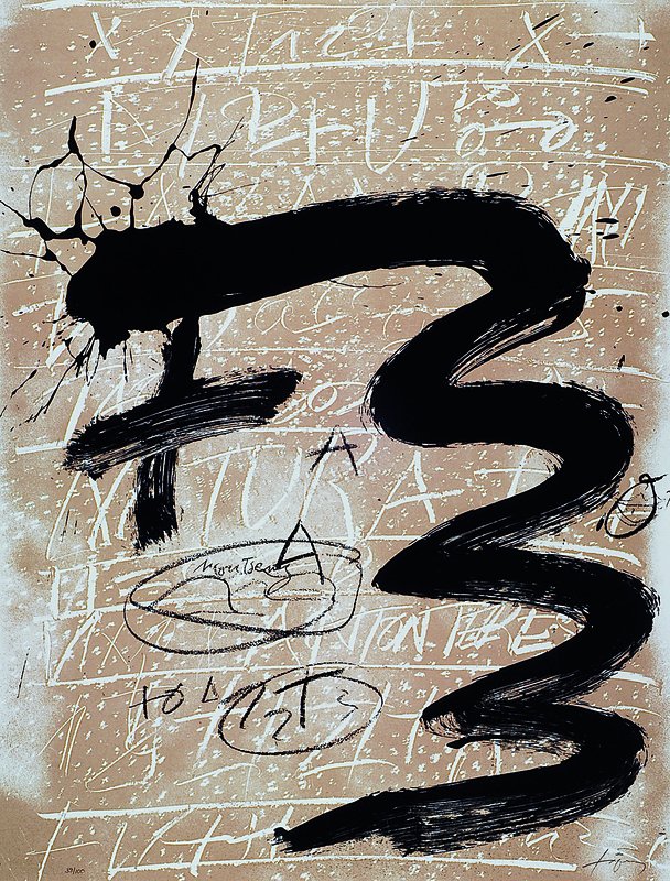 Antoni Tapies, 1923-2012, aus der Columbus Mappe "In search of a new tomorrow", Artists United for Nature, Edition Domberger 1992, ...