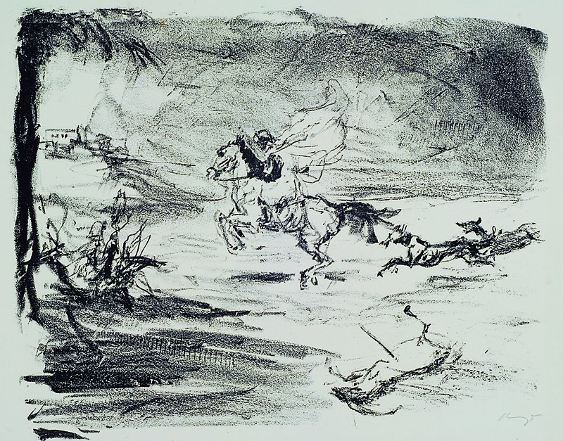 Max Slevogt 1868 Landshut - 1932 Leinsweiler- Neukastel, Lithographie und Radierung, handsigniert, ein Blatt angeschmutzt 40 x 29.5 cm bzw. 19.3 x ...