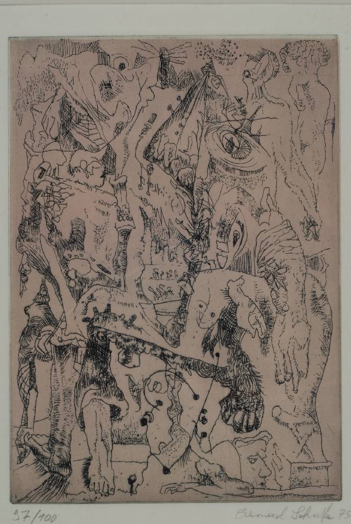 Bernhard Schultze, 1915-2005, Konvolut aus drei Radierungen: 1x num. 97/100, ca. 15x10.5cm; 1x 28x21cm; 1x betitelt Migof Dickicht, dat. 1970, num. ...