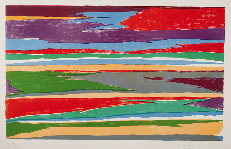 Piero Dorazio, 1927-2005, Farbholzschnitt, handsigniert und num. 78/100, ca. 67x60cm, unter Glas, Rahmen